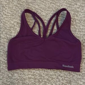 Reebok Purple Sports Bra with Racerback Design